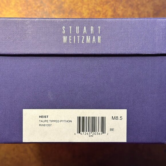 Stuart Weitzman Taupe Tipped Python Heist Heels Size 8.5 - Picture 7 of 7